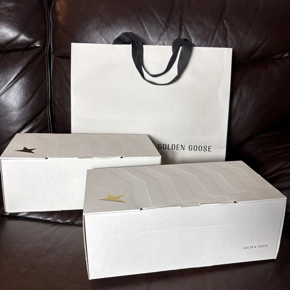 Empty Golden Goose Large Paper Shopping Bag & 2 Empty Shoe Boxes